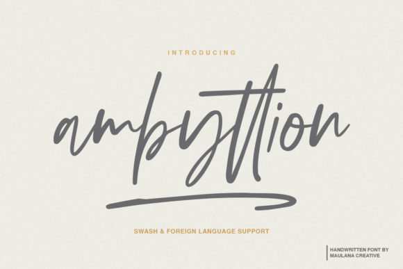 Ambyttion: A Romantic Script Font for Handmade Brands