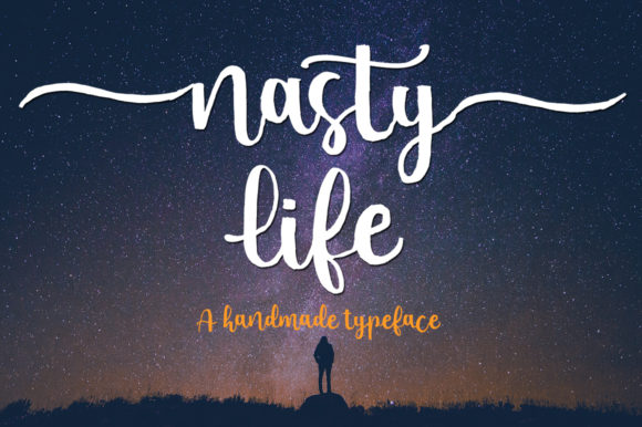 Nasty Life: A Hand-Painted Script Font for Editorial Design